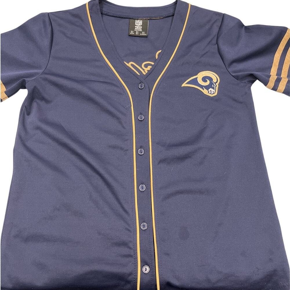 LA Rams Authentic NFL Jersey Blue Gold Small Stitched Logo